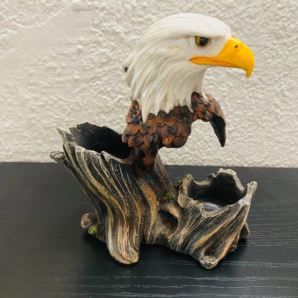 DWK Corp. BALD EAGLE TREE BIRD PROUD SEASONS FIGURINE SALT AND PEPPER SHAKER SET - Picture 2 of 15